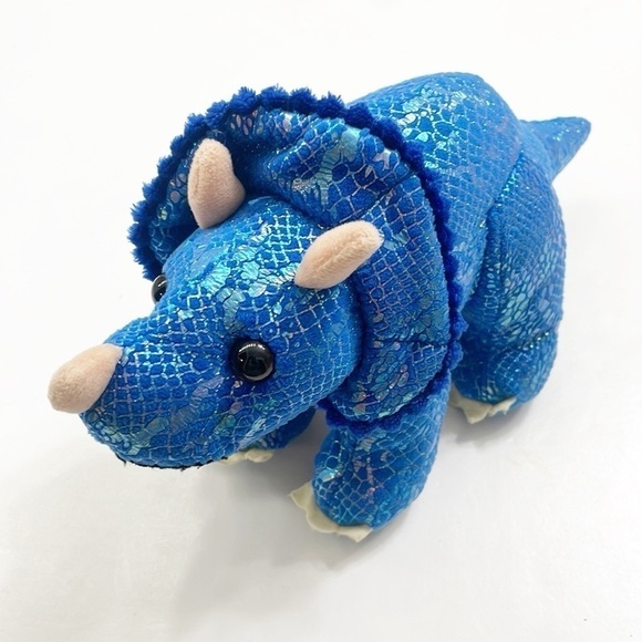 Blue triceratops dinosaur stuffed animal - Picture 2 of 3